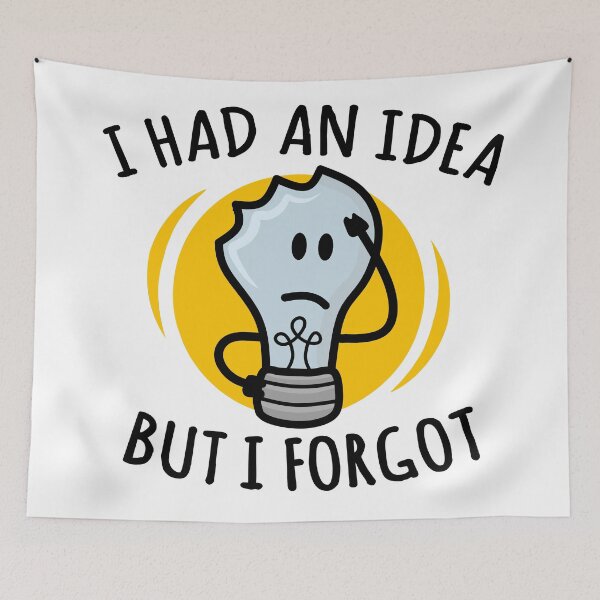 Item preview, I Had An Idea But I Forgot, Funny Light Bulb designed and sold by EnzoVectorism.