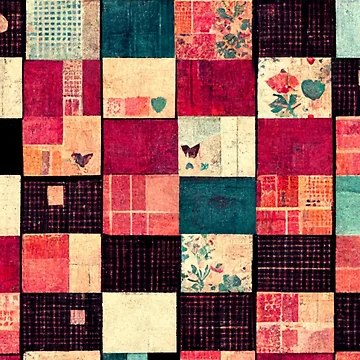 Artwork thumbnail, Creative Floral Patchwork Pattern Design by CandyDroidMerch