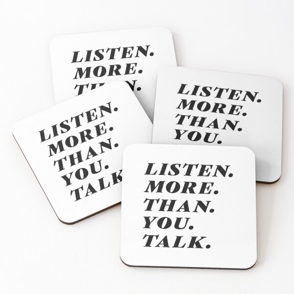 Item preview, Listen More Than You Talk Black Text Typography Black Text Letters Statement designed and sold by SleepingInCo.