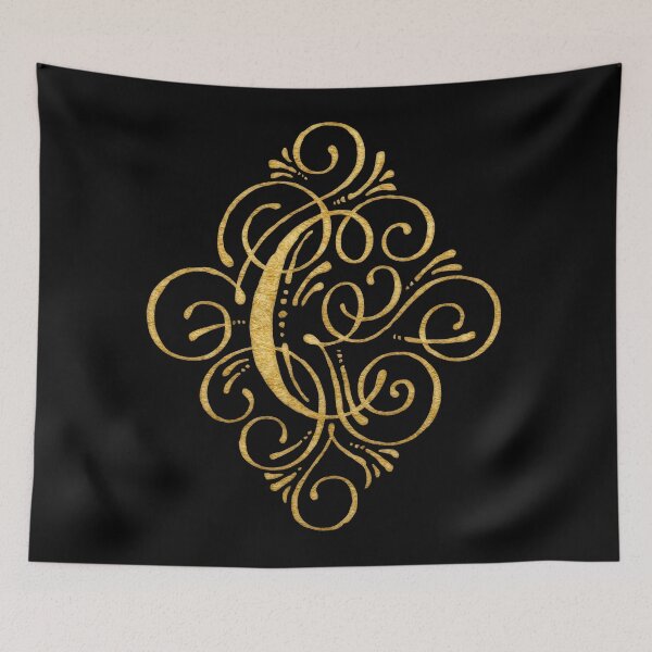 Item preview, Monogram C Calligraphy Gold designed and sold by junkydotcom.