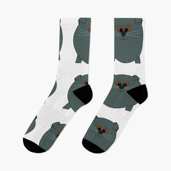 Item preview, A cartoonish round grey scottish-fold cat III designed and sold by BrachiaST.