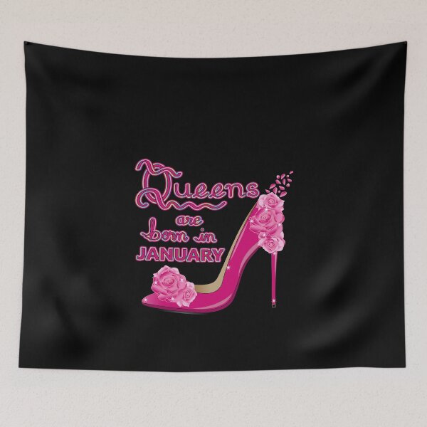Item preview, Queens Are Born In January Pink Rose High Heel designed and sold by Isma Saleem.