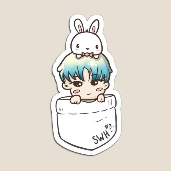 Item preview, Monsta X Wonho & Bunny in pocket designed and sold by PandaIslandShop.