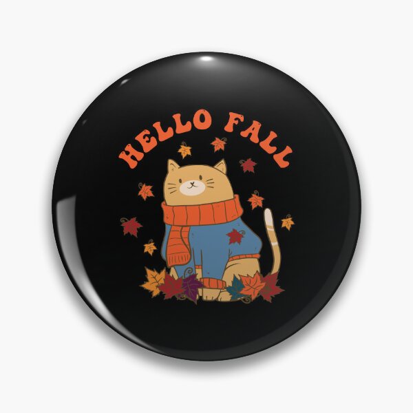 Item preview, Hello Fall Autumn Cat Kitten Kitty Cat Lover designed and sold by Designer-Girl.