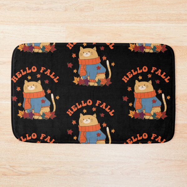Item preview, Hello Fall Autumn Cat Kitten Kitty Cat Lover designed and sold by Designer-Girl.