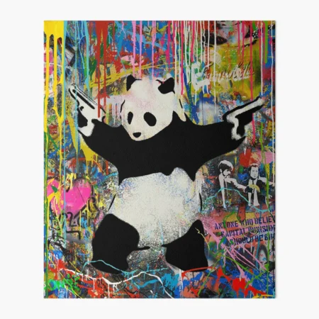Panda with Guns（バンクシー）アートポスター Panda With Guns Stick Em Up - Pop Street Art Banksy
