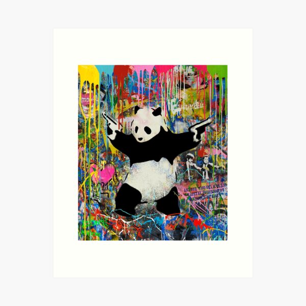 Item preview, Panda With Guns Stick Em Up - Pop Street Art Banksy designed and sold by WE-ARE-BANKSY.