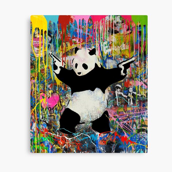 Item preview, Panda With Guns Stick Em Up - Pop Street Art Banksy designed and sold by WE-ARE-BANKSY.