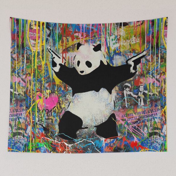 Item preview, Panda With Guns Stick Em Up - Pop Street Art Banksy designed and sold by WE-ARE-BANKSY.