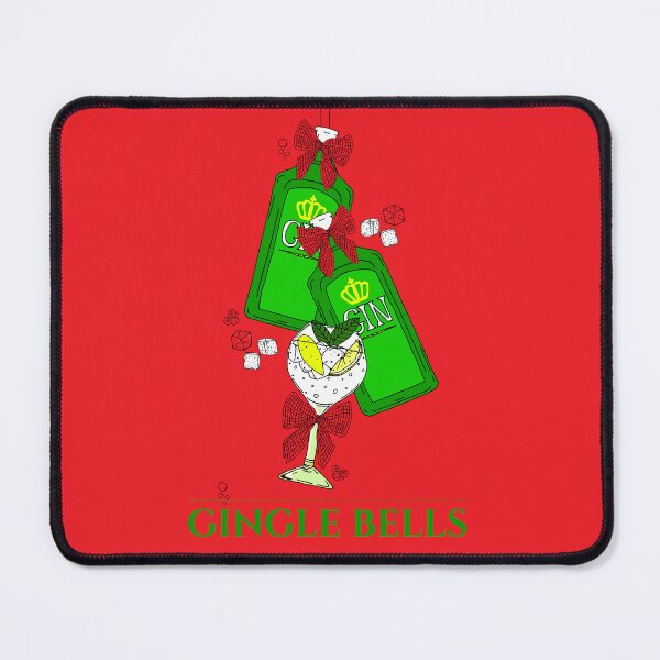 Item preview, Christmas Gingle Bells Gin Bottles and Cocktail Glass designed and sold by HotHibiscus.