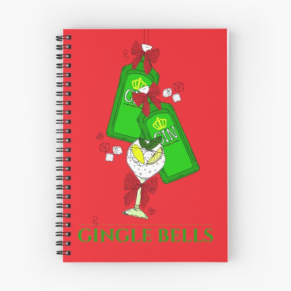 Item preview, Christmas Gingle Bells Gin Bottles and Cocktail Glass designed and sold by HotHibiscus.