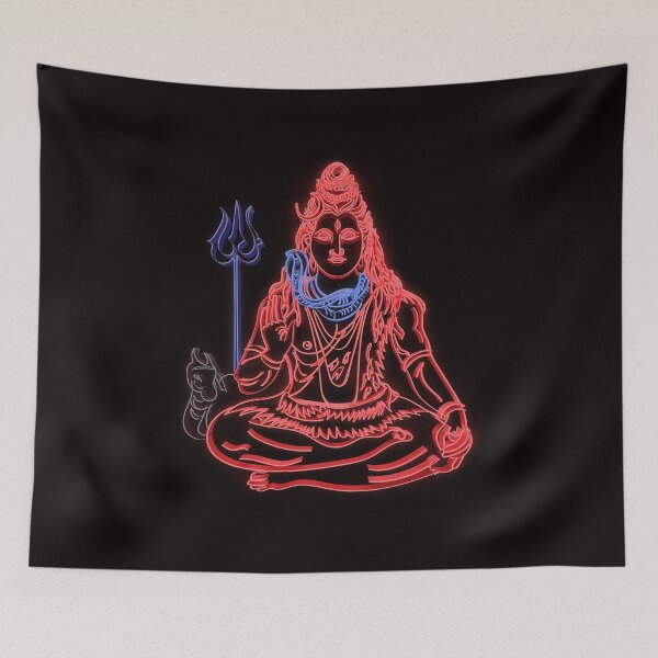 Item preview, lord shiva line art 3d black t-shirt  designed and sold by KARTICK DUTTA.