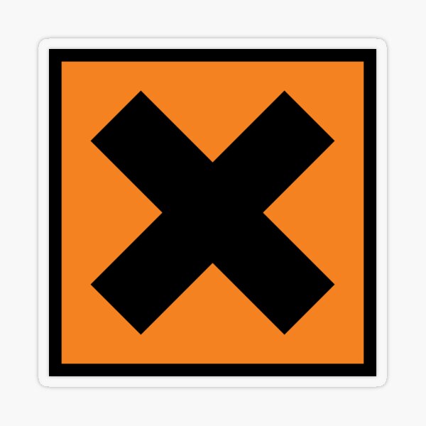 Item preview, Harmful / Irritant / Hazard Symbol (On White) designed and sold by STUDIO-72.