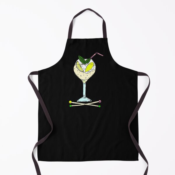 Item preview, Gin Cocktail Glass with Ice and Lemon Illustration designed and sold by HotHibiscus.