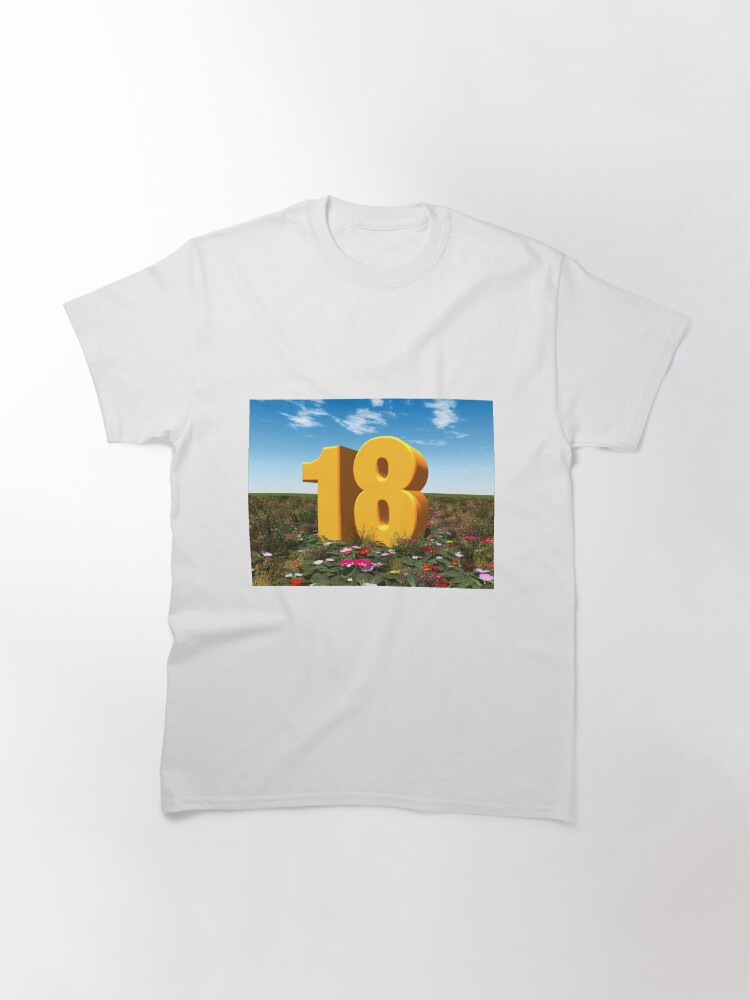 Thumbnail 3 of 7, Classic T-Shirt, year number 18 designed and sold by MIRO3D.