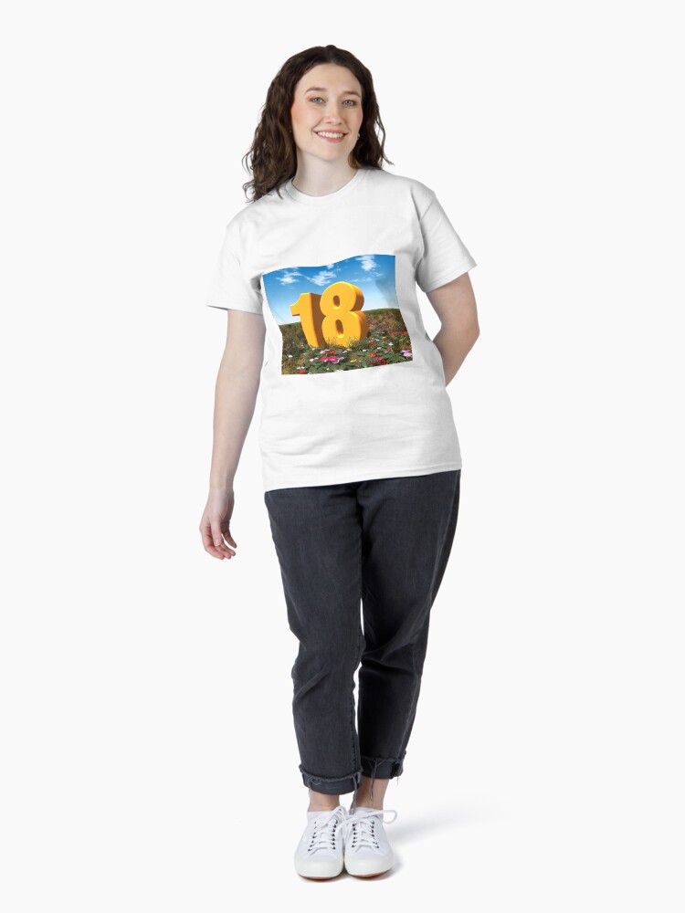 Thumbnail 4 of 7, Classic T-Shirt, year number 18 designed and sold by MIRO3D.