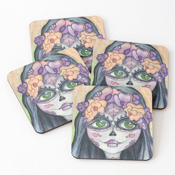 Item preview, Rainbow Sherbet Sugar Skull designed and sold by RuffledAndPunk.