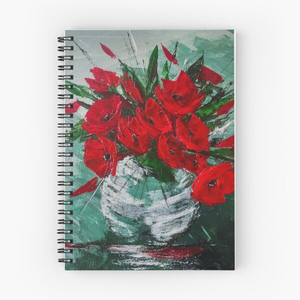 Artikelvorschau, Acrylmalerei mit roten Mohnblumen entworfen und verkauft von UnaBonitaArt.