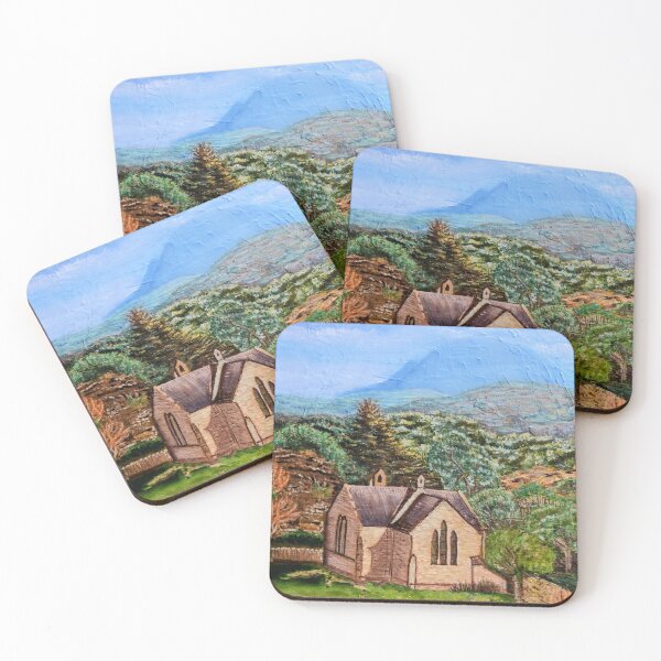 Item preview, Small church Scottish landscape designed and sold by helenpageart.