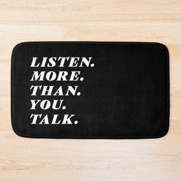 Item preview, Listen More Than You Talk White Text Typography White Text Letters Statement designed and sold by SleepingInCo.