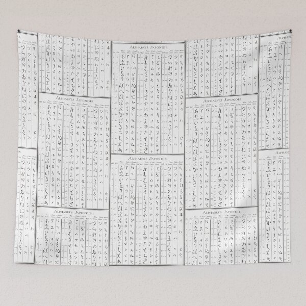Item preview, Japanese alphabets, old Encyclopedia engraving 1762 designed and sold by 3-Petits-Lapins.