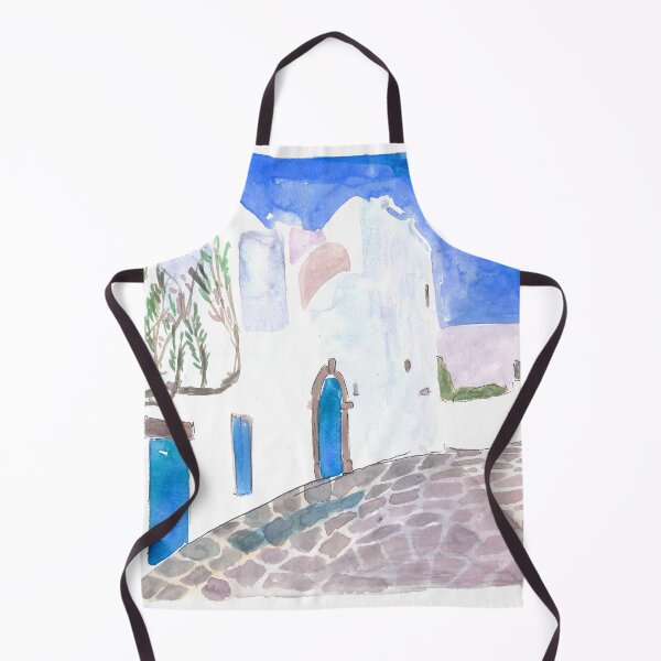 Item preview, Mediterranean Alley with White Houses and Blue Doors designed and sold by artshop77.