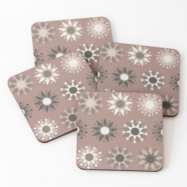 Item preview, DecoSuns Green Range on Medium Pink Beige Repeat designed and sold by Art in My Loft.