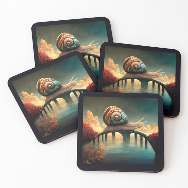 Item preview, Snail walking on a bridge | Abstract Wild Life designed and sold by LenaKiagia.