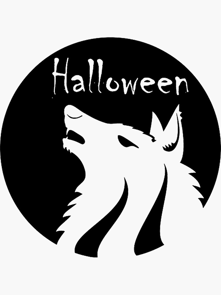 "halloween wolf monochrome black and white transparent vector graphic
