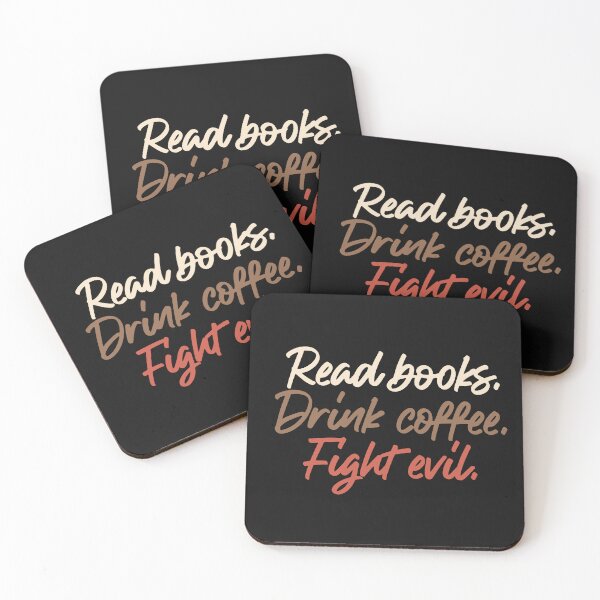 Item preview, Funny Read Books Drink Coffee Fight Evil Book Worm Reading Gift designed and sold by alenaz.