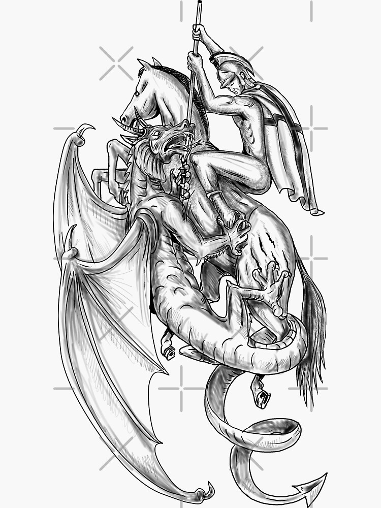 St george and the dragon Black and White Stock Photos & Images - Alamy