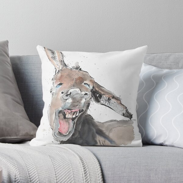 Donkey Delight Throw Pillow