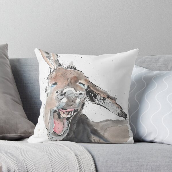Donkey Delight Throw Pillow
