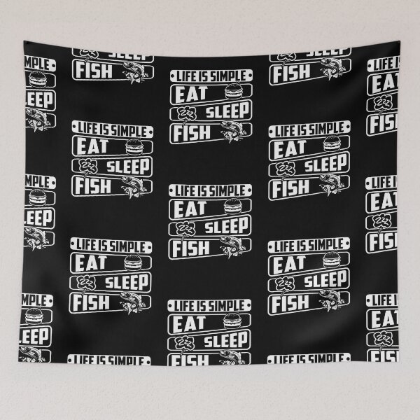Item preview, Life is simple eat sleep fish designed and sold by FanityPrints.