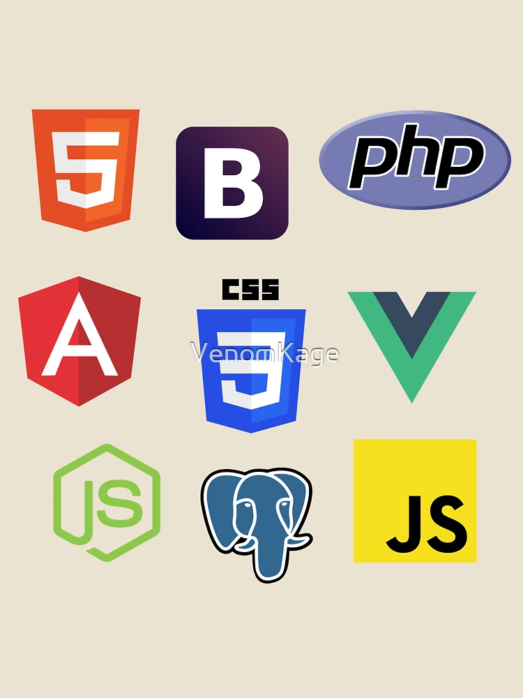 Thumbnail 4 of 4, Relaxed T-Shirt, Html, CSS, JavaScript Coding sticker pack designed and sold by VenomKage.