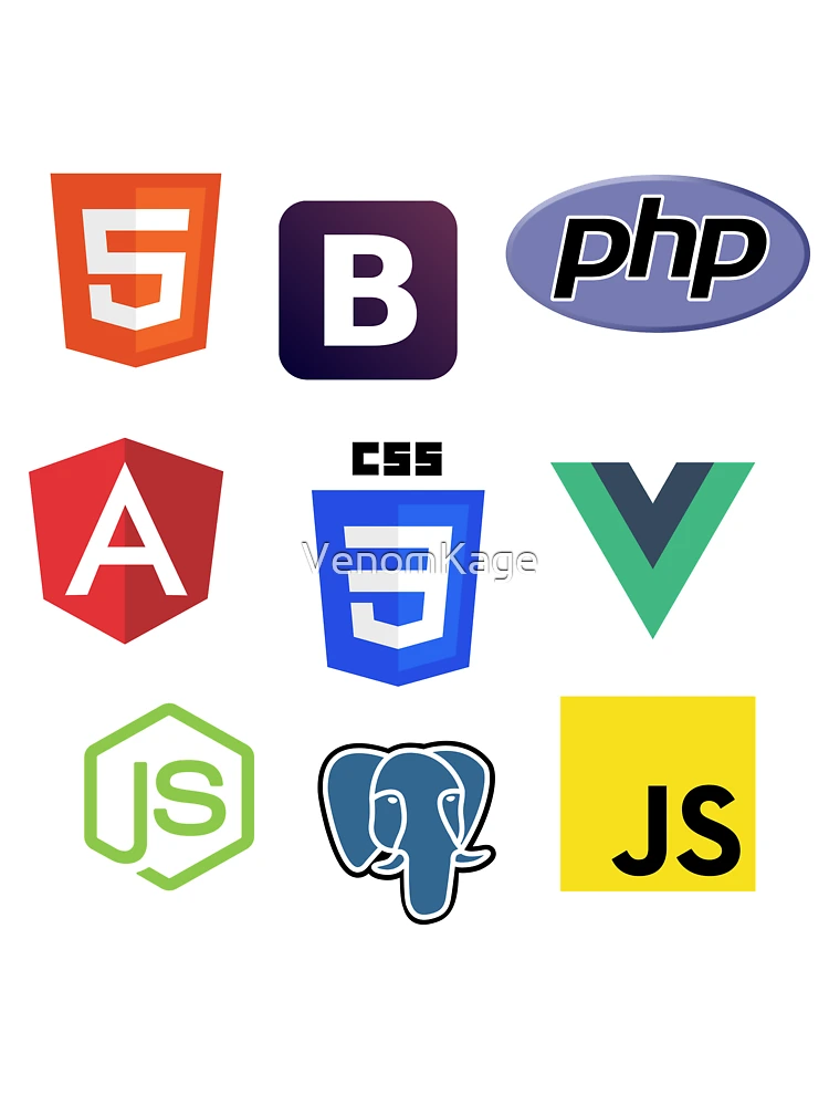 Thumbnail 4 of 4, Boxy T-Shirt, Html, CSS, JavaScript Coding sticker pack designed and sold by VenomKage.