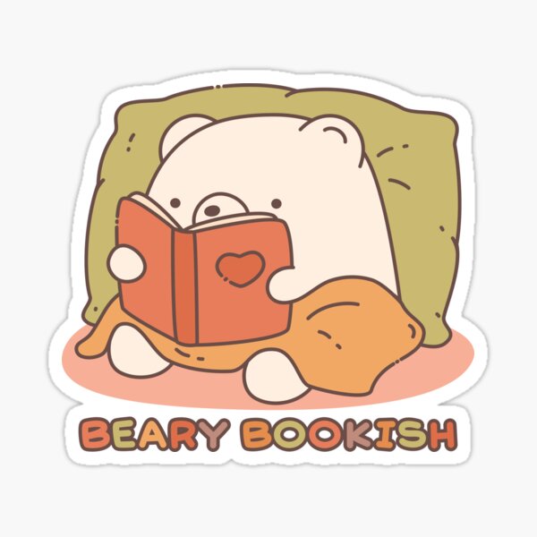 Cute Beary Bookish Reading Bear - Kawaii Sticker