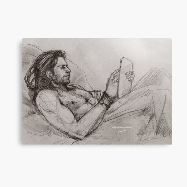 Buck reading in bed Metal Print