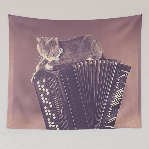Item preview, Vintage Cat On Accordion For Musicans And Old Music Lovers As A 90s Musician designed and sold by Funwithmusic.