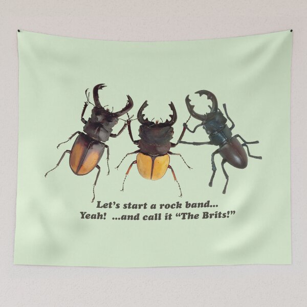 Item preview, Picture of 3 beetles: Let's start a rock band... Yeah! ... and call it "The Brits". designed and sold by SomeGuyLou.