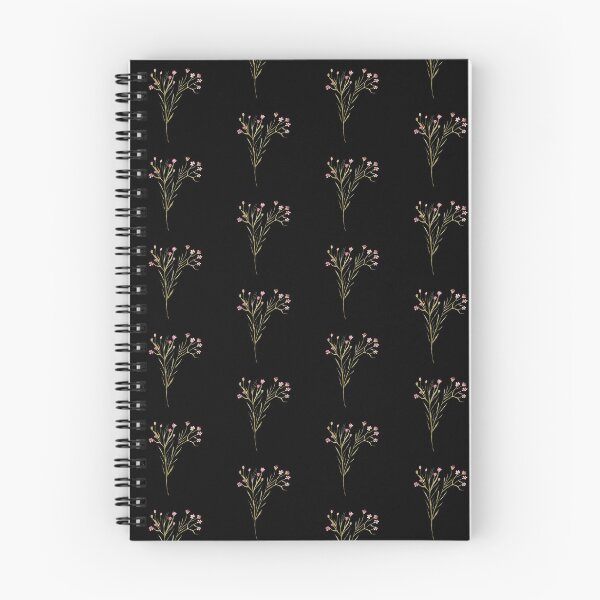 Item preview, Seamless black pattern flower branch watercolor illustration designed and sold by Yana Mustafina | Boho Soulful Designs.