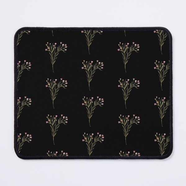 Item preview, Seamless black pattern flower branch watercolor illustration designed and sold by Yana Mustafina | Boho Soulful Designs.