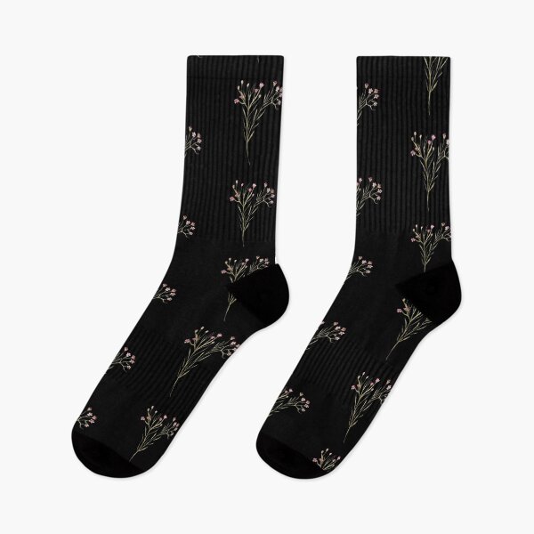 Item preview, Seamless black pattern flower branch watercolor illustration designed and sold by Yana Mustafina | Boho Soulful Designs.