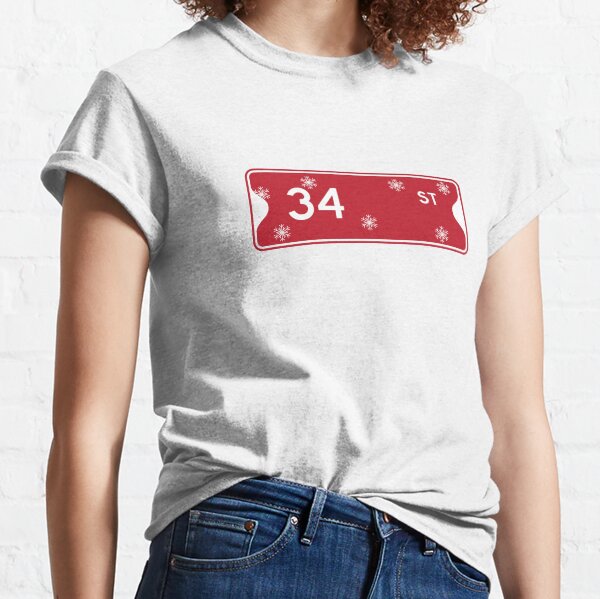 34th Street (Red and White, Snowflake Variant) Classic T-Shirt