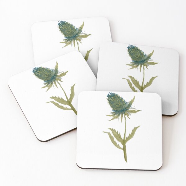 Artikelvorschau, Einzelnes Objekt der Aquarellblumendistelillustration entworfen und verkauft von Yana Mustafina | Boho Soulful Designs.