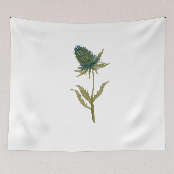 Item preview, Watercolor flower thistle illustration single object designed and sold by Yana Mustafina | Boho Soulful Designs.