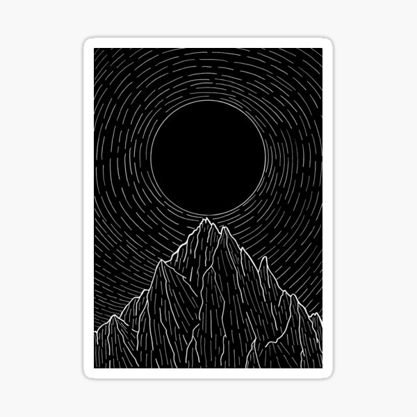 The dark sun over the mountains Sticker