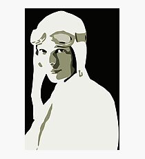 Amelia Earhart grayscale vector art Photographic Print