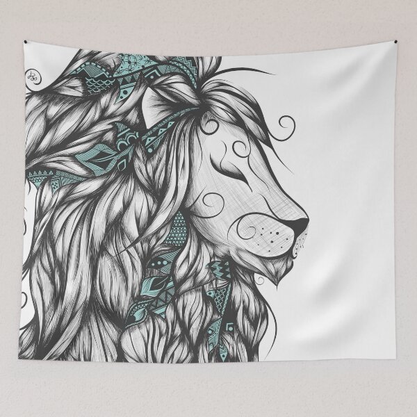 Aperçu de l'œuvre Poetic Lion Turquoise créée et vendue par LouJah-.