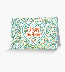 Happy birthday Card Heart and confetti Greeting Card